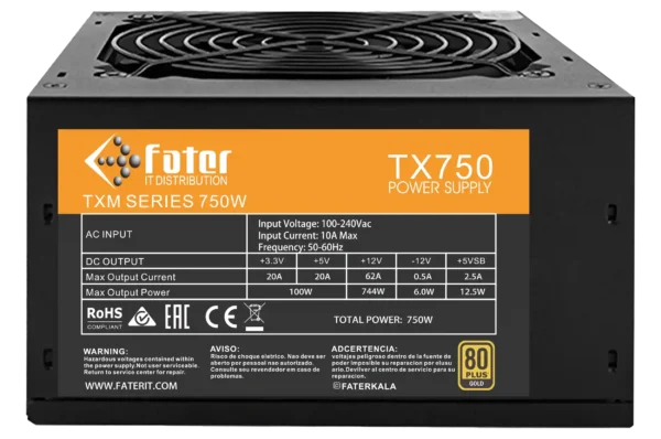 پاور استوک فاطر 750 وات مدل tx 750w